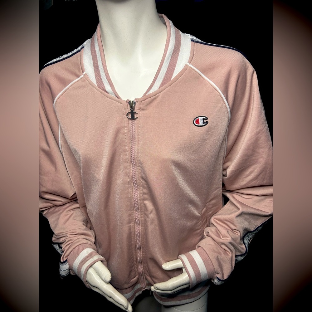 Champion Pink Bomber Jacket with Ribbed Cuffs